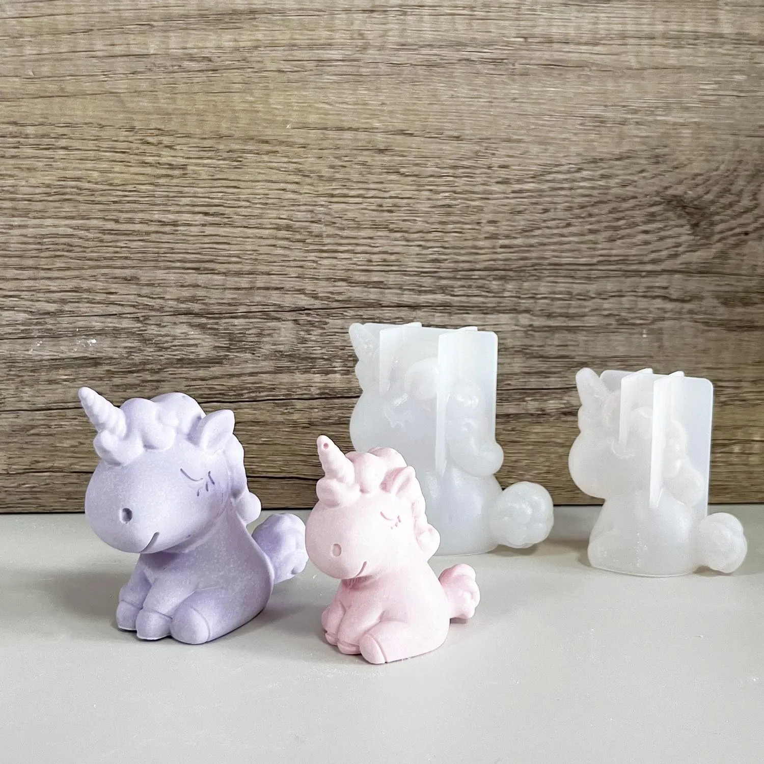 Candle Making Supplies Online - 3D 幾何学的なシリコーンユニコーン猫鹿クマ型ソープキャンドルメイク粘土石膏樹脂クラフトモールドケーキ装飾ベーキングツール