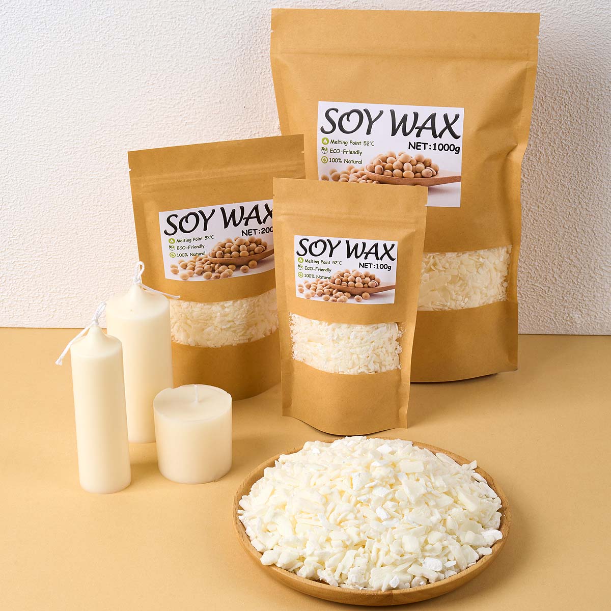 Candle Making Supplies Online - 1 ポンドピュアホワイト大豆ワックス DIY 手作りキャンドル工芸品 100% 無添加香りキャンドル原料作成用品キット