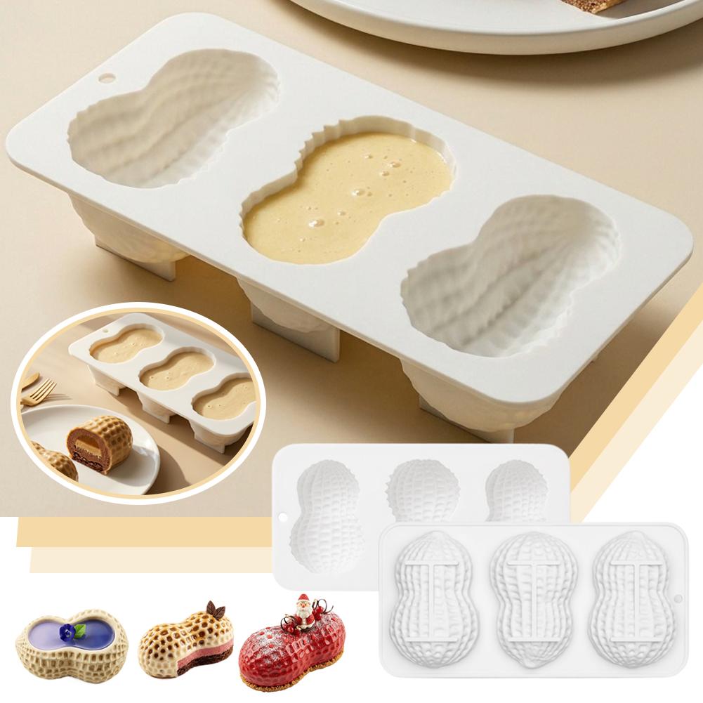 Candle Making Supplies Online - ブルーベリー型チョコレートムースキャンドルシリコンピーナッツベーキングモールド1/4セル食品グレードキッチンデザートベーキングウェアペストリーツール